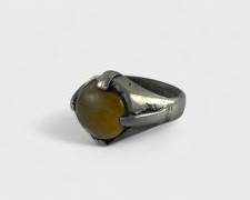 10 Grams Fine Tribal Silver Glass Bead Statement Ring Size 7.5
