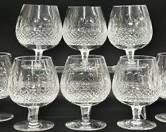 Eight Fine WATERFORD Crystal Colleen Brandy Goblet Glasses
