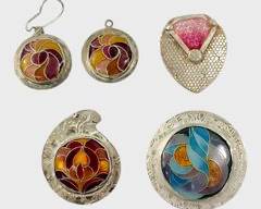 Fine Fantastic lot Penelope Barringer Sterling Silver & Enamel Earrings and Pendants Mod
