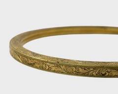 Large Vintage Rolled Gold Bangle Bracelet
