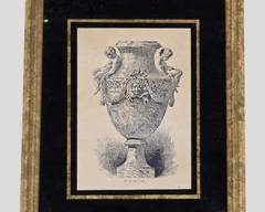 C H Kreutzberge Print of Urn Gilt Frame Putti Swags
