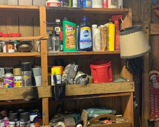 Paints, tools, hardware, tool caddies