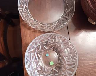 Tiffany and Company Cut Crystal Bowl and Platter