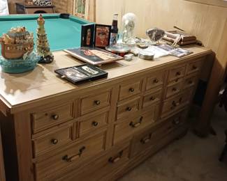 This is the full dresser. Mirror is unattached but sitting beside it.