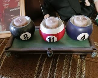 Pool Ball Candle Holders