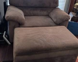 Overstuffed Chair and Ottoman