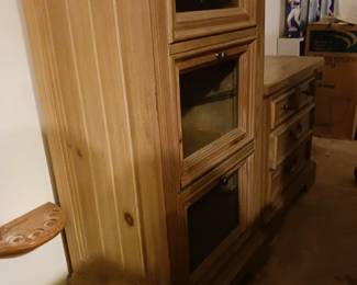 Entire Queen Size Bedroom Suite, Head and Footboard, Rails, Full Size Dresser with Mirror, Chest of Drawers, This Unit Pictured could be used for a variety of purposes. Pieces available as a set or separately