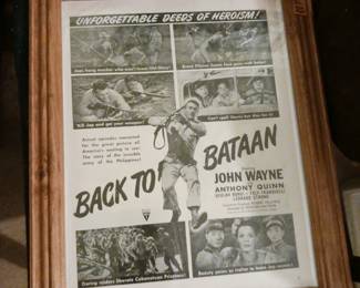 Framed John Wayne Movie Ad Picture