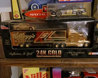 Diecast Racecars and 24k Gold Plated Kellogg's Semi-Truck