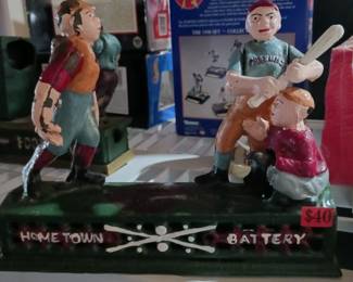 Cast Iron Baseball Piggy Bank