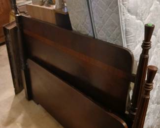 Antique full bed with head and footboard, and rails