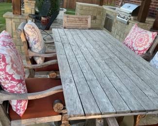 Large outdoor table and chairs