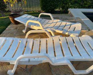 Plastic pool loungers