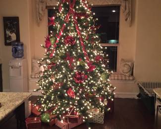 10 foot Christmas tree. Lighted, does not include ornaments 