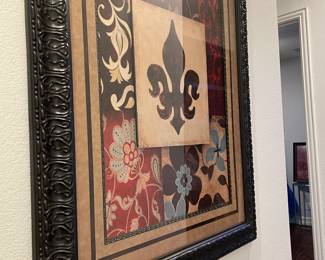 Fluer de lis large framed wall print