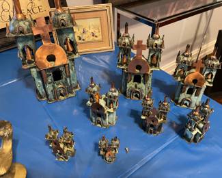 Green bronze and copper patina Ayacucho Metal Churches