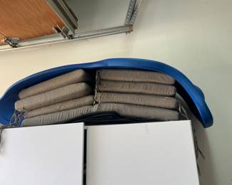 Lawn furniture cushions , pool float 