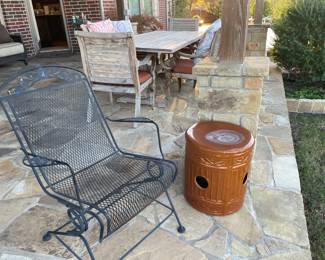 Wrought Iron high back patio chair (2)