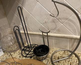 Paper towel holder, spoon holder and banana hanger