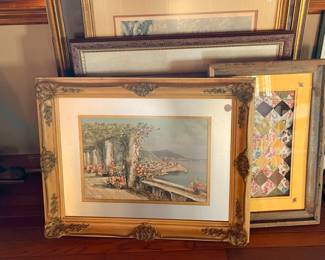 Various sizes of quality framed art pieces