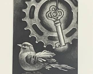 Lot # 33	$100.00	JIM HUBBMAN (UNITED STATES) 'HAVE I GOT NEWS FOR YOU,' MEZZOTINT ON PAPER, ED. 3/30, 2006.	Sight: height 9 in., width 7 in., frame: height 12 in, width 9 in., Whimsical mezzotint by Nashville printmaker, Jim Hubbman is signed and numbered 3/30.	Bid at Woodardlipe.com or call 314-899-0098 for more information.