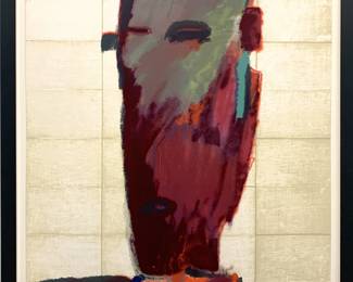 Lot # 111	$1,800.00	JAMES BROWN (UNITED STATES 1951-2020) THE MOROCCAN I, 1993, SIGNED AND NUMBERED 12/75	Sight height 40.75 in width 32.35 in, Frame height 46 in, width 37.5 in. James Brown was an American-born painter active in Paris and Oaxaca, Mexico. He was most well known in the 1980s for his rough painterly semi-figurative paintings, bearing affinities to Jean-Michel Basquiat and East Village painting of the time, but with influences from primitive art and classical Western modernism. This is a twelve color silkscreen lithograph signed by artist and numbered 12/75.	Bid at Woodardlipe.com or call 314-899-0098 for more information.