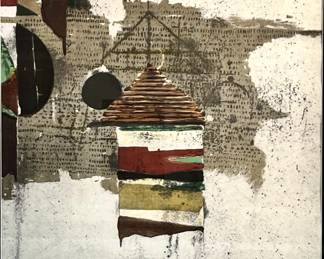 Lot # 76	$300.00	FRIEDLAENDER EXHIBITION POSTER "LA HUNE", PARIS, JUNE 1978	Sight: height 32 in., width 22 in., frame: height 44 in., 33.5 in., Johnny Friedlaender (26 December 1912 – 18 June 1992) was a leading 20th century artist, whose works have been exhibited in Germany, France, Netherlands, Italy, Japan and the United States. His preferred medium of aquatint etching is a technically difficult artistic process, of which Friedlaender has been a pioneer. This piece is custom framed and matted. Condition: excellent.	Bid at Woodardlipe.com or call 314-899-0098 for more information.