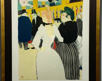 Lot # 24	$100.00	TOULOUSE LAUTREC, SALON D' AUTOMNE, GRAND PALAIS 1976 EXHIBITION PRINT IN FRAME	Sight height 28 in, width 20 in. Frame height 36 in, width 27 in. Toulouse Lautrec, Salon D'Automne, Grand Palais 1976 & Les Peintres Temoins de Leur Temps, Musee Galliera, 1971: Original Color Lithographic Exhibition Posters, France.	Bid at Woodardlipe.com or call 314-899-0098 for more information.