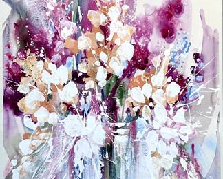 Lot # 38	$50.00	RICHARD RUSSELL BENDA (B. 1934) FLORAL ABSTRACT PRINT, SIGNED BY ARTIST.	Sight: height 36 in., width 27 in., frame: height 46 in., width 35 in.  Floral abstract print. Signed in lower right corner.	Bid at Woodardlipe.com or call 314-899-0098 for more information.