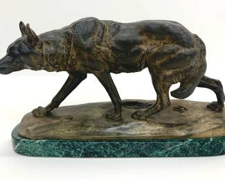 Lot # 84	$300.00	CHARLES VALTON (FRENCH 1851-1918)  SOLID CAST BRONZE CANINE SCULPTURE