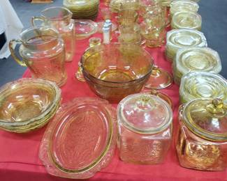 Federal Amber Depression Glass "Madrid" Pattern