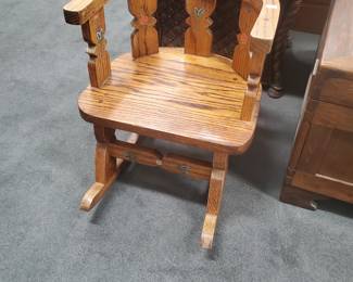 Oak child's rocker 