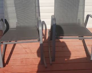 A pair of outdoor rockers