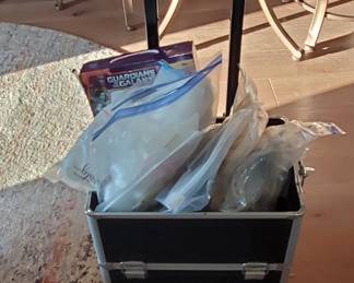 (2) part makeup cart (wigs in the top)