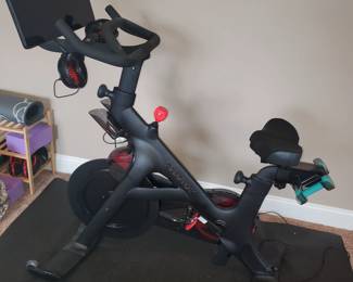 We're taking bids on this gently used Pelaton. The mat comes with it.