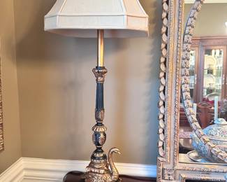 Pair of designer heavy swan lamps $120 pair - quite tall
