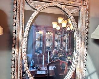 Very large ornate mirror - cream & gold 
$189