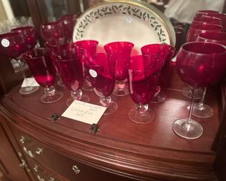 Gorgeous Red Glass Lenox Set $160