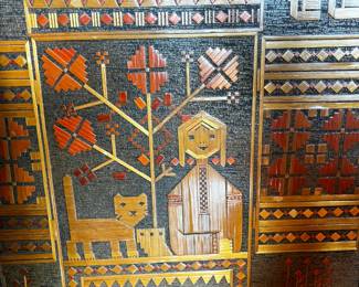 Russian straw inlay plaque