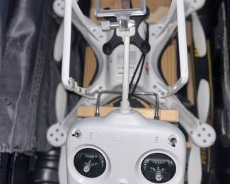 Drone built into suitcase