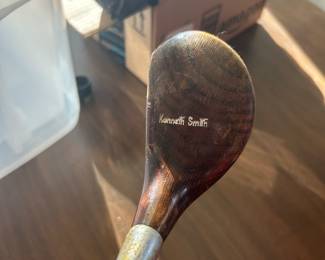 Vintage Kenneth Smith golf clubs. Persimmon wood