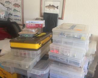 Lots of fishing equipment