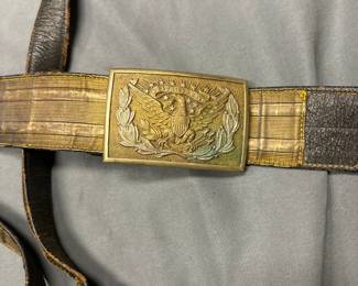 U.S. INDIAN WAR ERA OFFICERS SWORD BELT