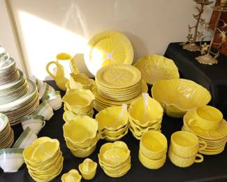 vintage Secla Majolica Yellow Cabbage dishware