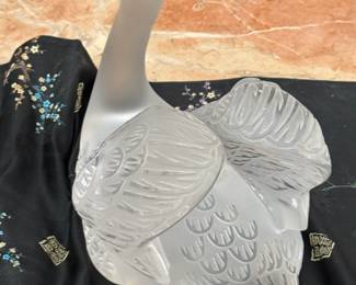 Pair of Lalique Swans