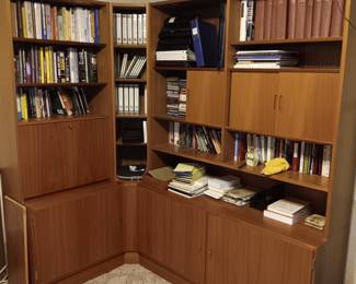 This shelving unit is all solid Teak Wood.