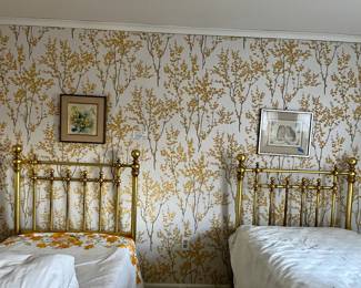 Pr. Twin gilt wood  headboards- not bass