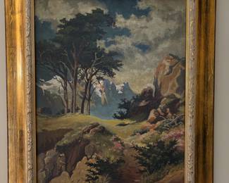 Mountains Landscape in Oil - (no signature detected)