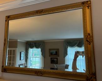 Large Gold Framed Accent Mirror - 42" x 30"