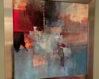 Beautifully Framed Abstract Painting  -35" x 35"